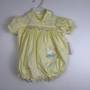 NOS Yellow Baby Girl Bubble Romper size 6-9 months